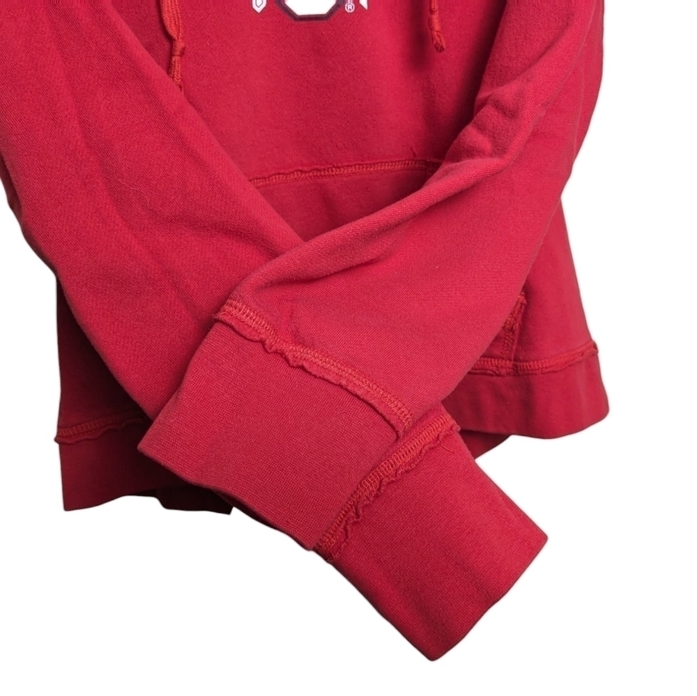 Ohio State Hoodie Vibrant Red OSU Pocket V Neck Drawstring Hooded Sweatshirt Fun - Picture 7 of 7
